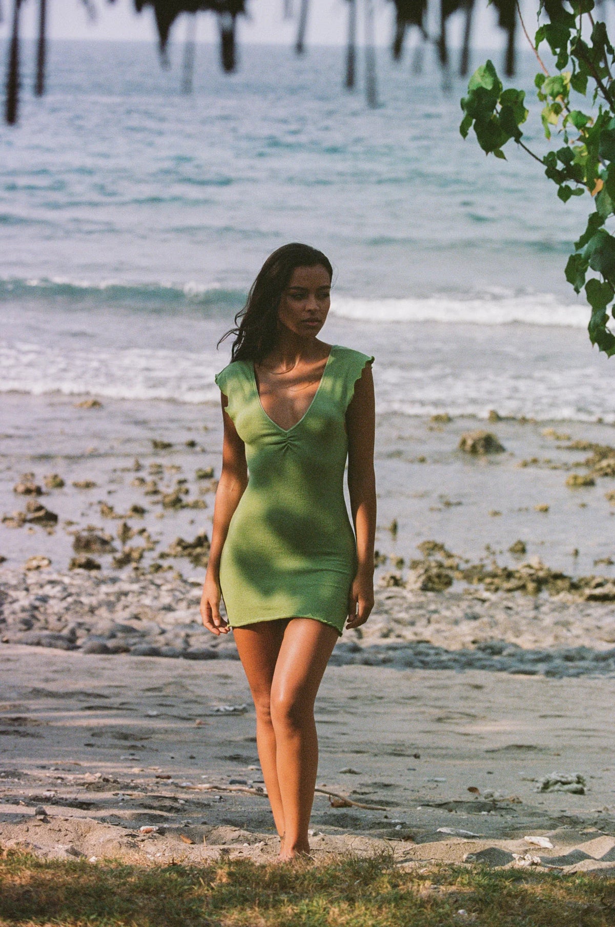 Bijous Mini Dress Leaf