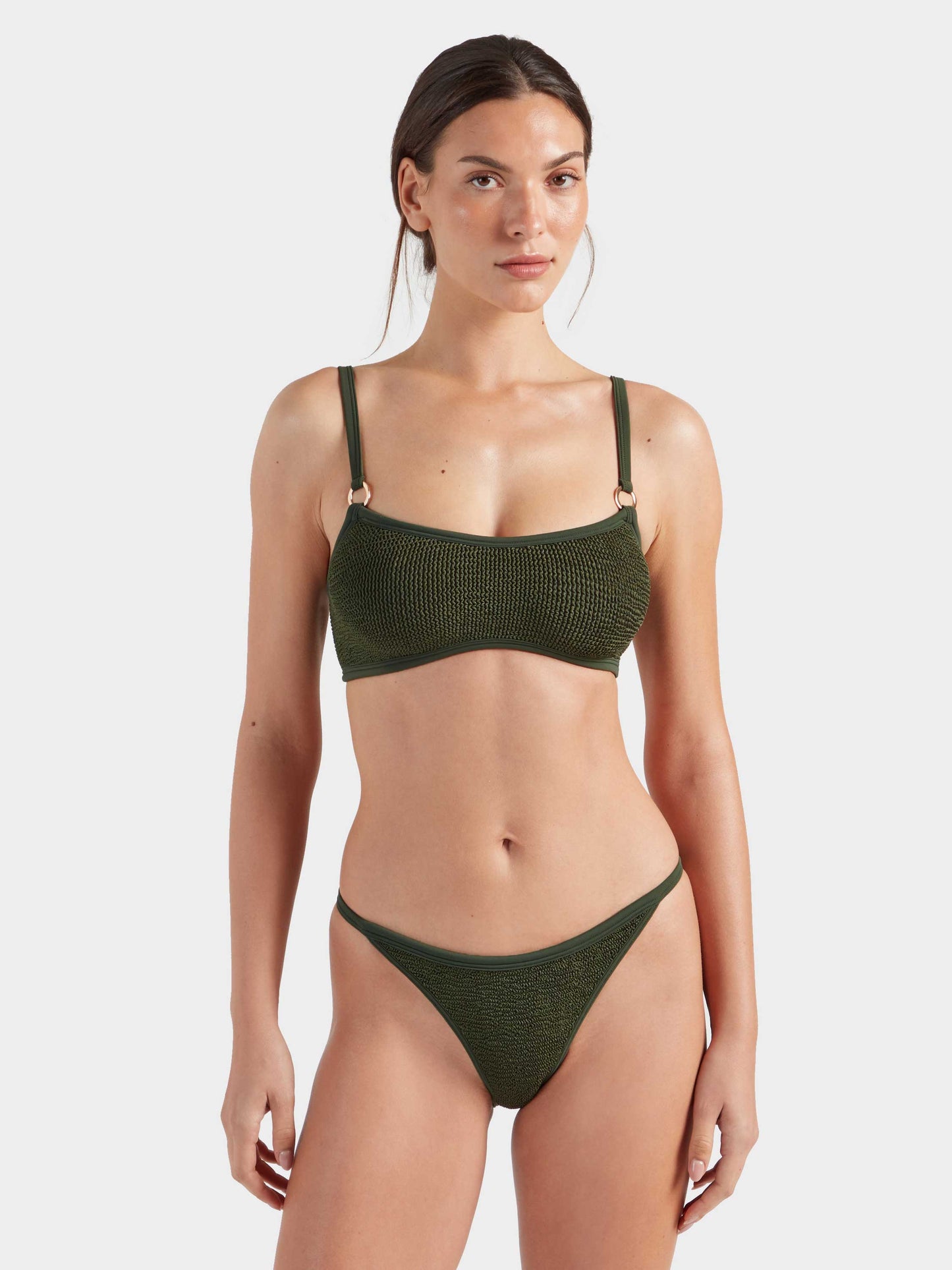 Iris With Gold Hoops Metallic Khaki
