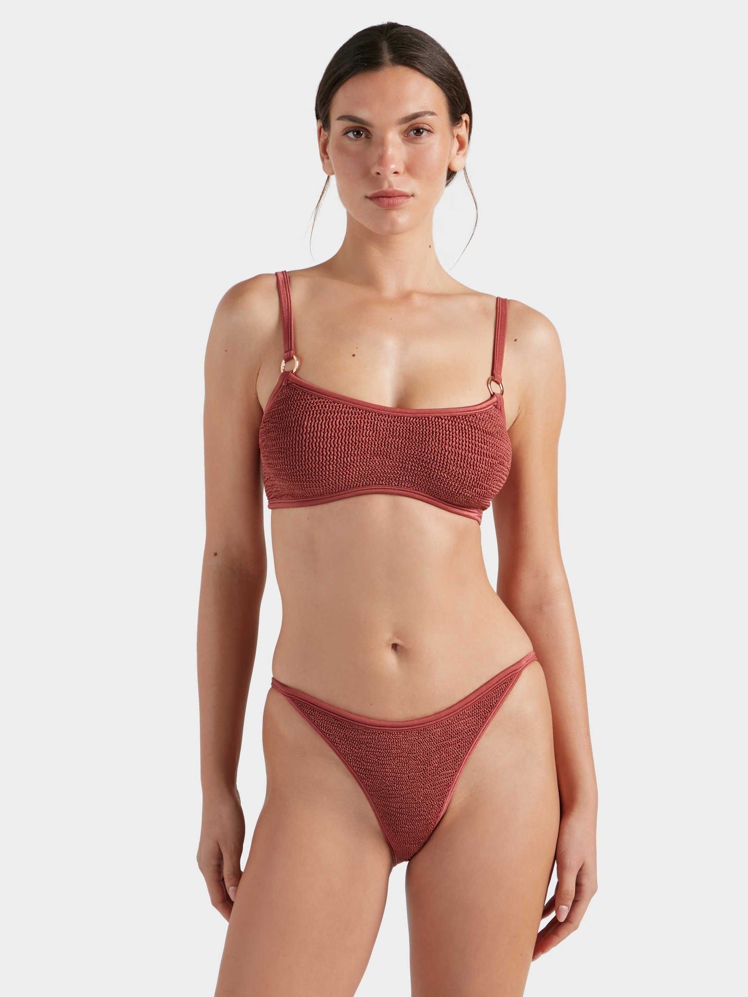 Iris Bikini Metallic Rosewood — back view | Belle Mar Swim