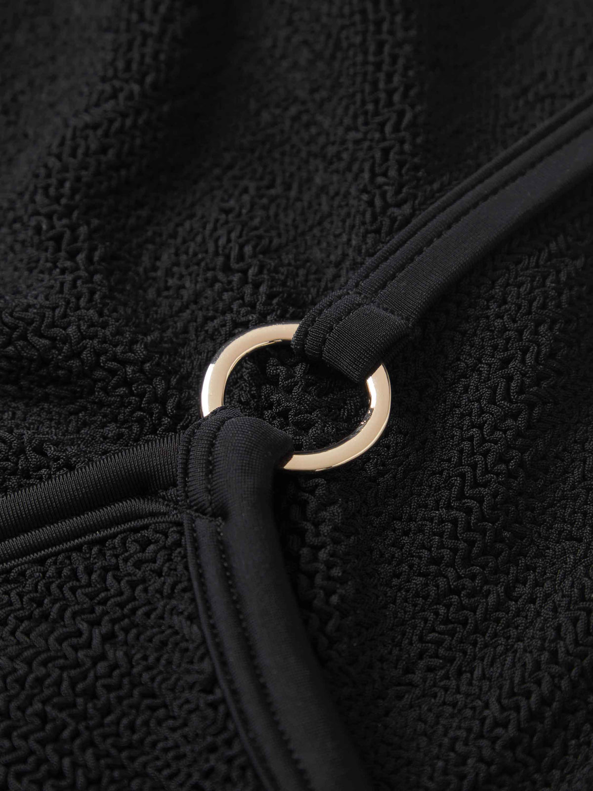 Hunza G Black Original Crinkle fabric detail | Belle Mar Swim