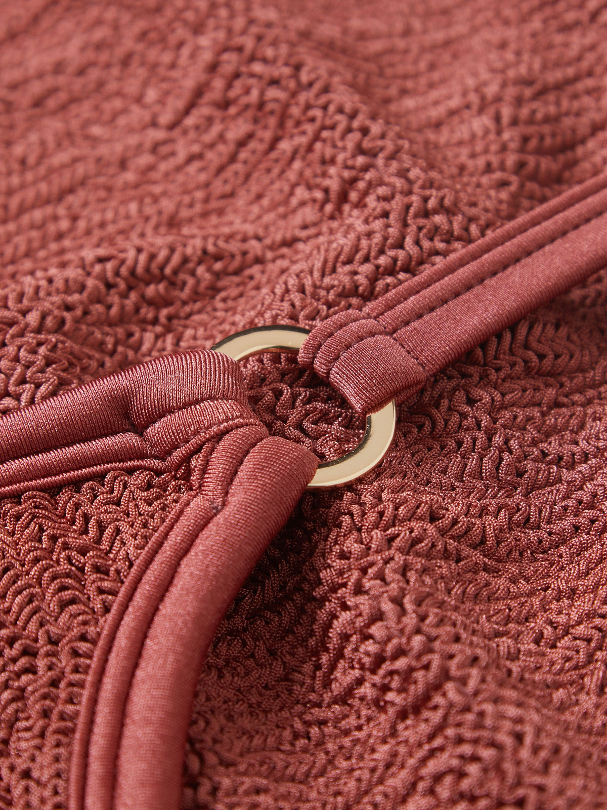 Hunza G Metallic Rosewood Original Crinkle fabric detail | Belle Mar Swim