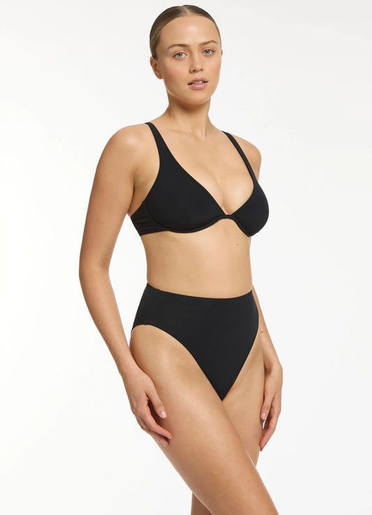Jetset High Waisted Bikini Bottom Black