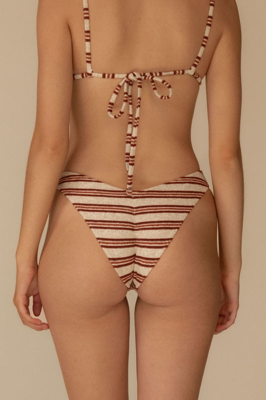 Joan Stripe Lulu (Zig-Zag Stitch) Bikini Bottom — back view | Belle Mar Swim