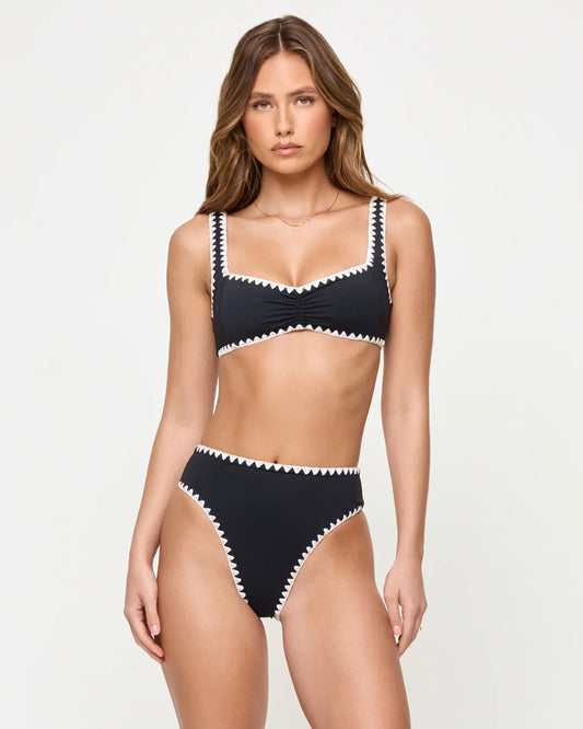 Effie Bikini Top Black/Cream
