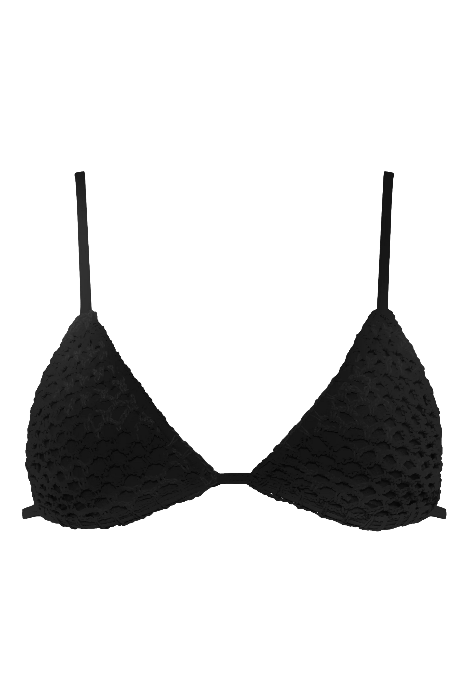 Baja Crochet Top Black in black — back view | Belle Mar Swim