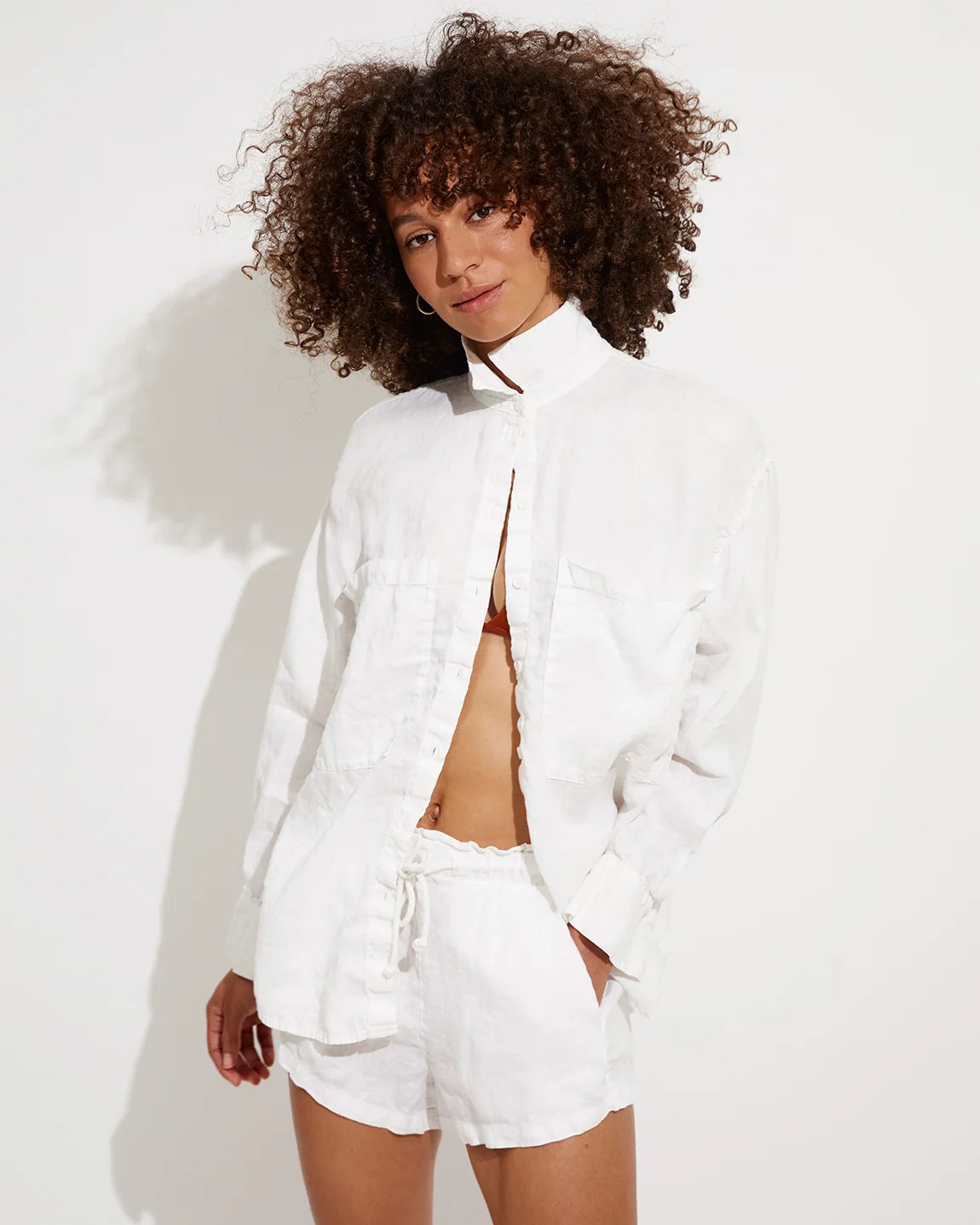 Left On Friday Getaway Button Down Coconut, alternate view