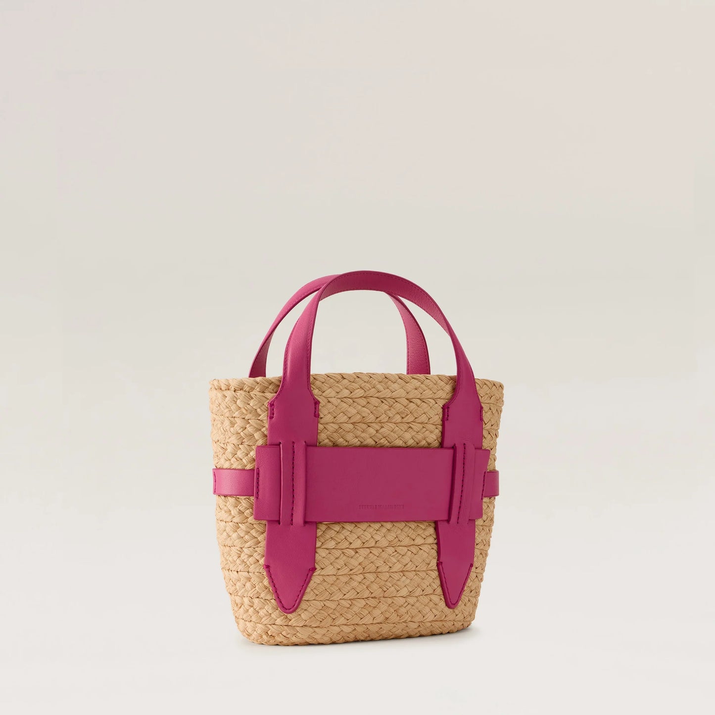 Lipari Small Tote Natural/Bright Pink in pink — styled view | Belle Mar Swim