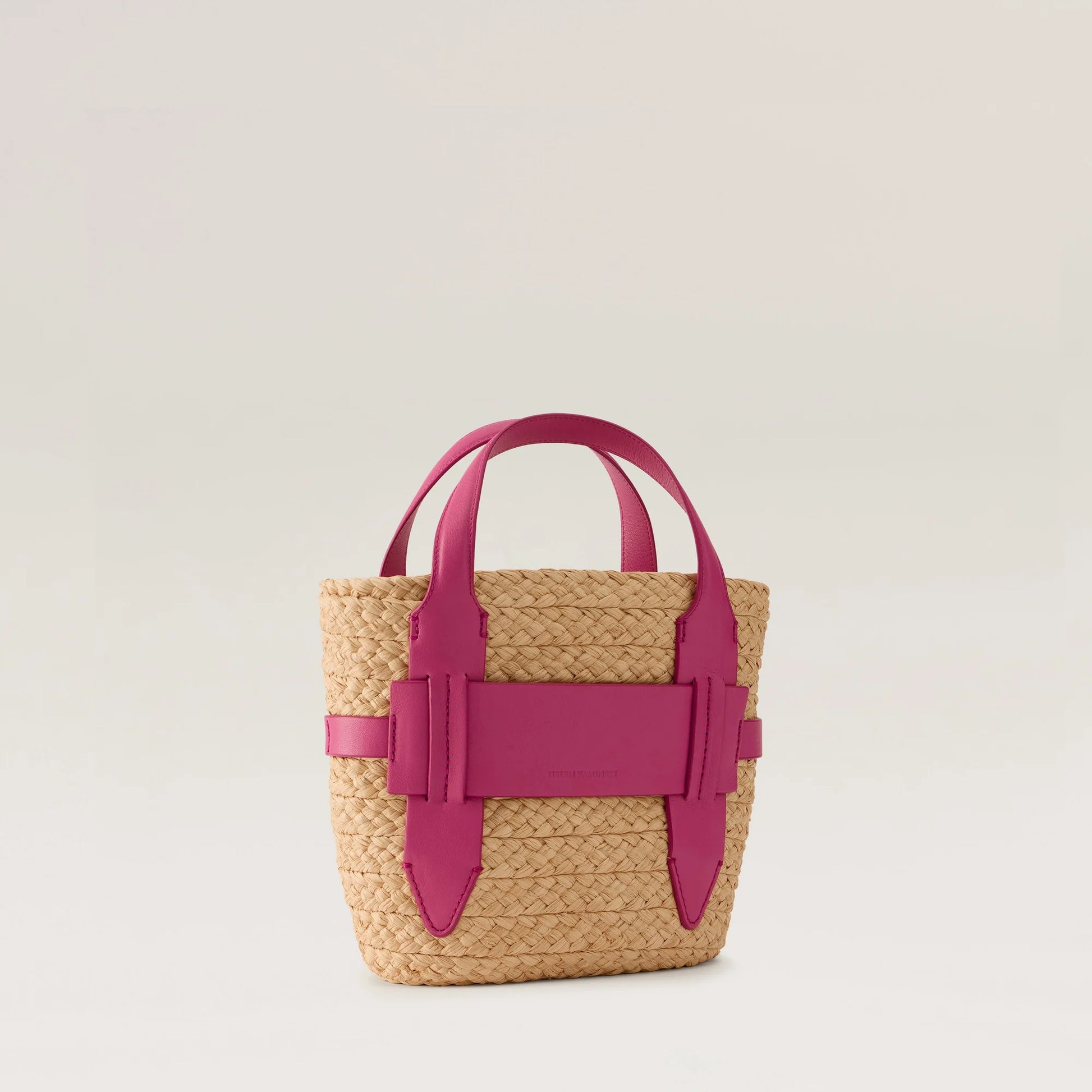 Lipari Small Tote Natural/Bright Pink in pink — styled view | Belle Mar Swim