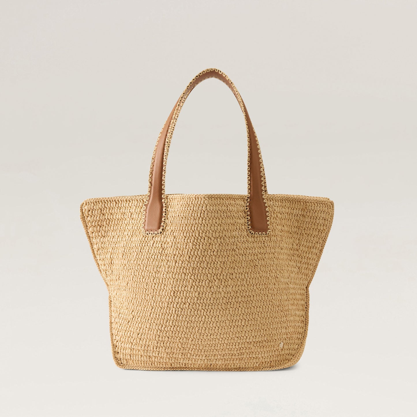 Liyoni Raffia Crochet Tote Natural/Cotton