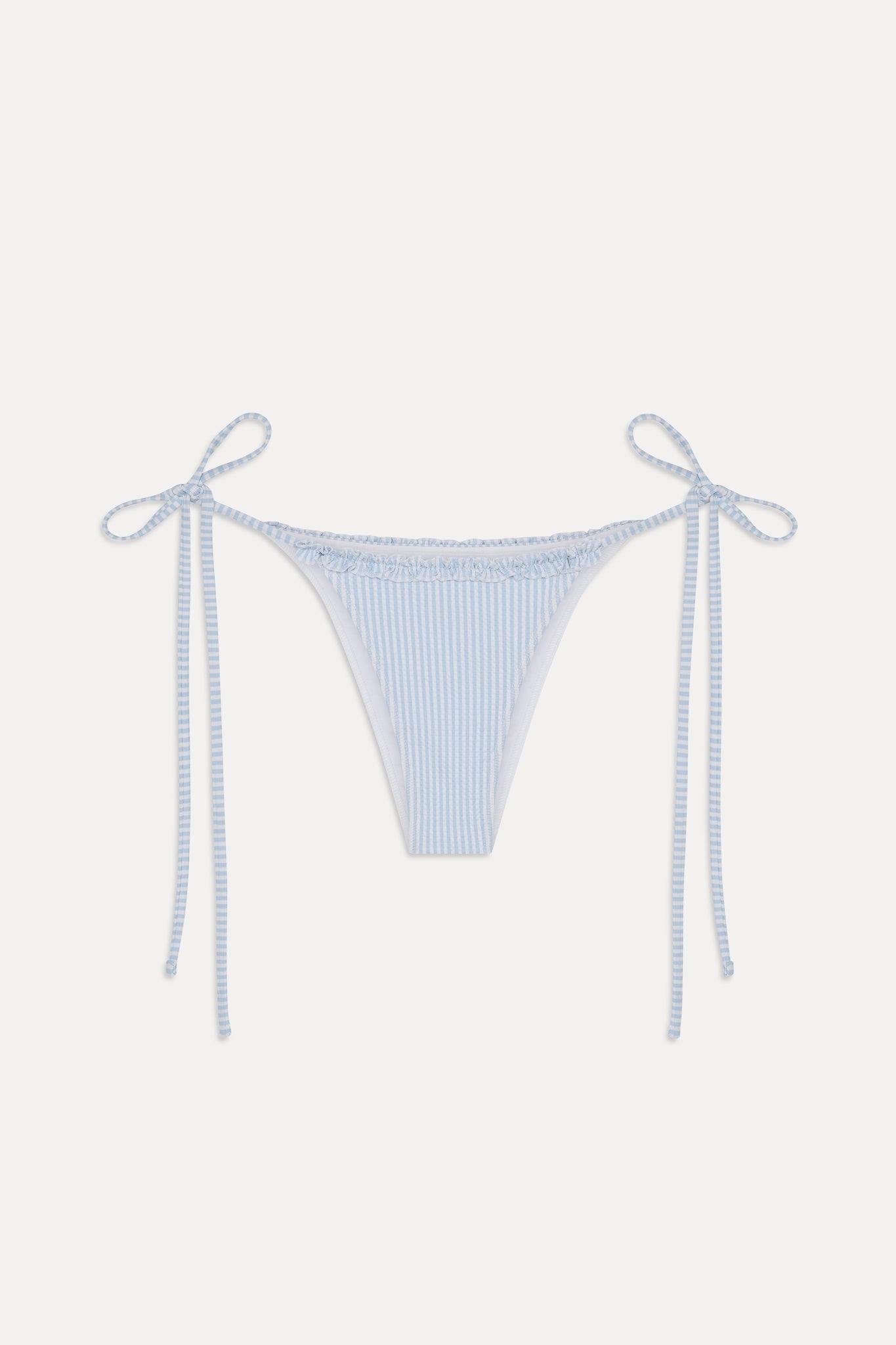 Mackenzie Ruffle String Bikini Bottom - Saltwater Stripe