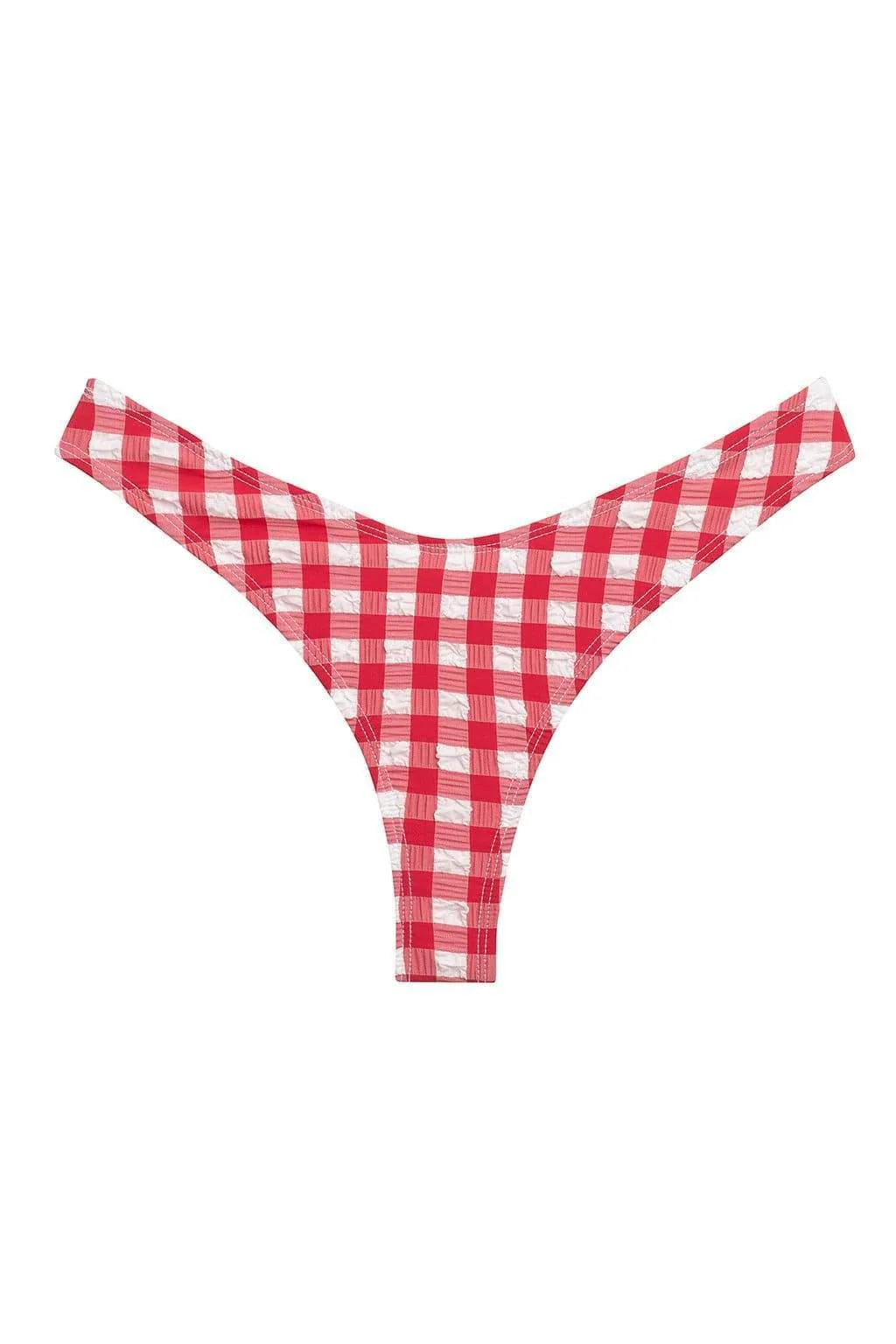 Lulu (Zig-Zag Stitch) Bikini Bottom Red Gingham