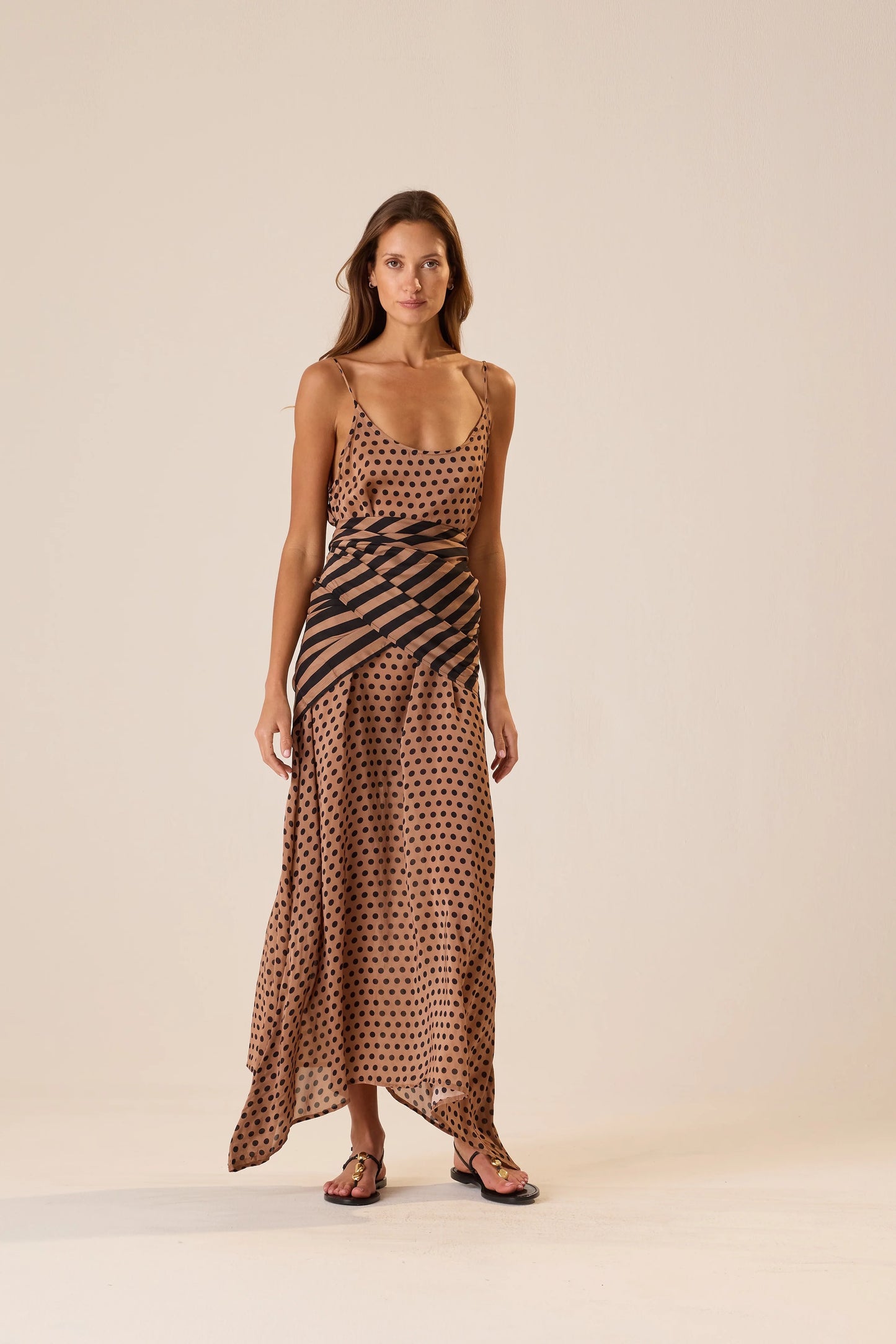 Pareo Thick Stripe Black & Tan
