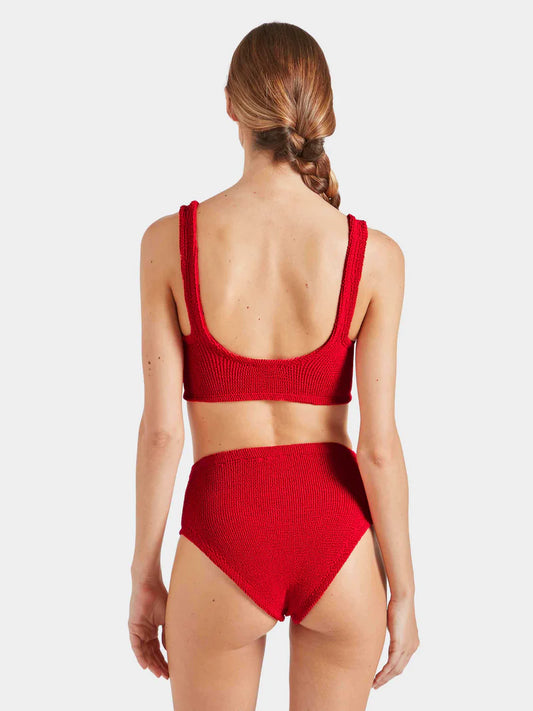 Nadine Bikini with Tonal Hoops Red