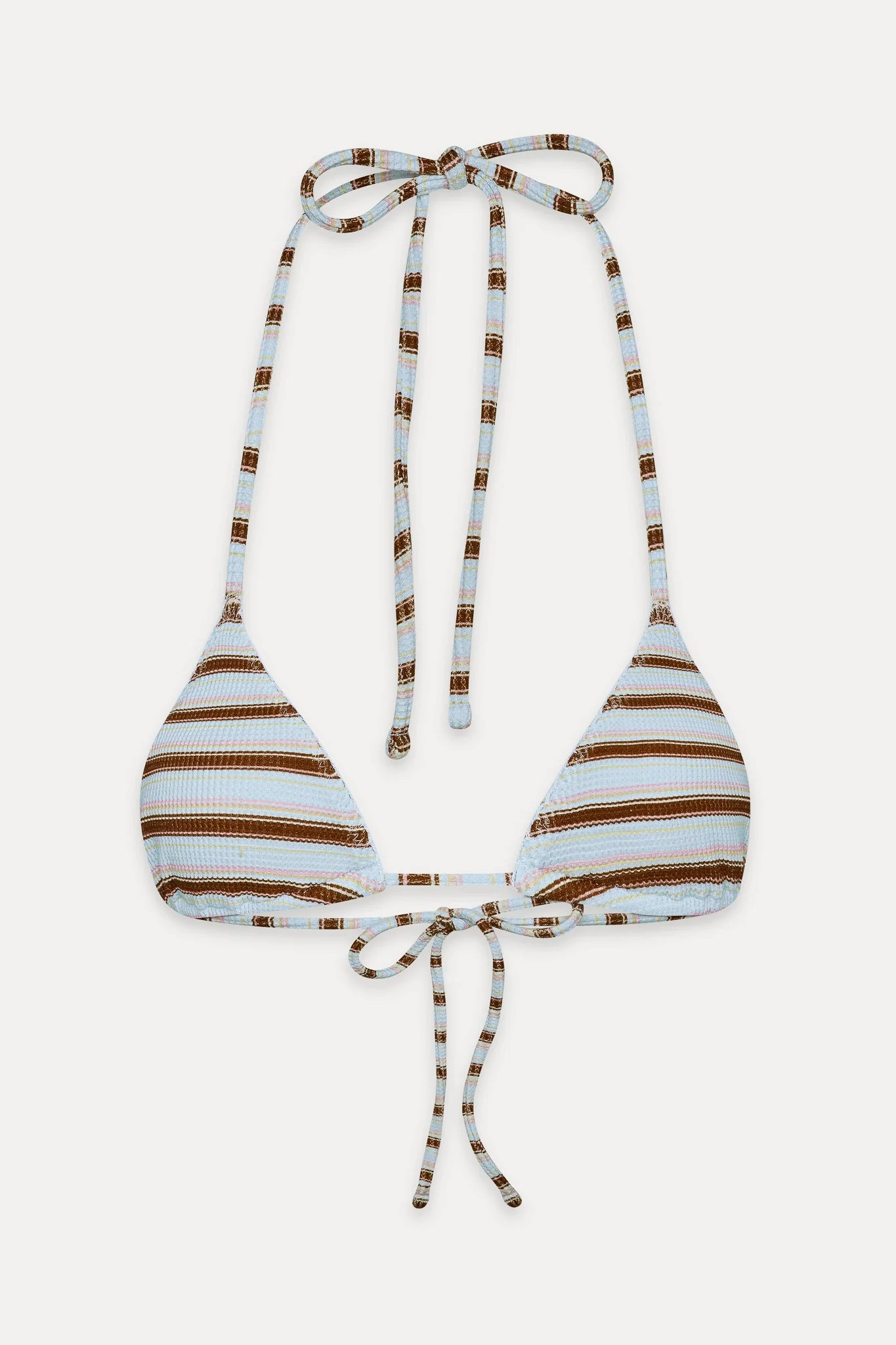 Nick Triangle Striped Bikini Top Verona Stripe in blue — view 9 | Belle Mar Swim