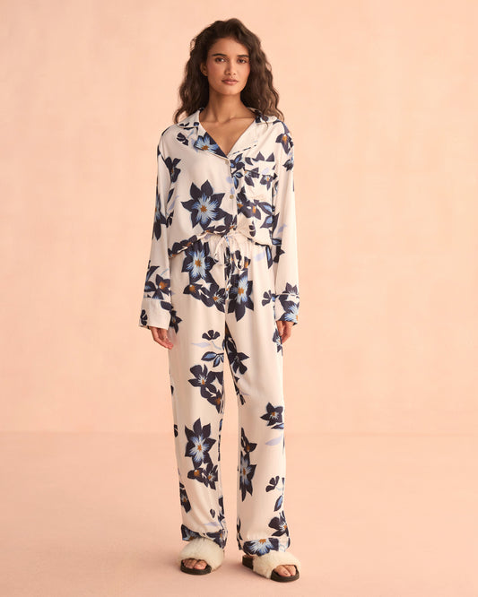 Long Sleeve PJ Set Ava Bluestone