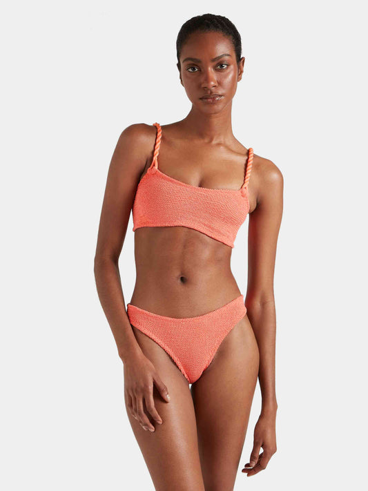Phoebe Bikini Metallic Coral — back view | Belle Mar Swim