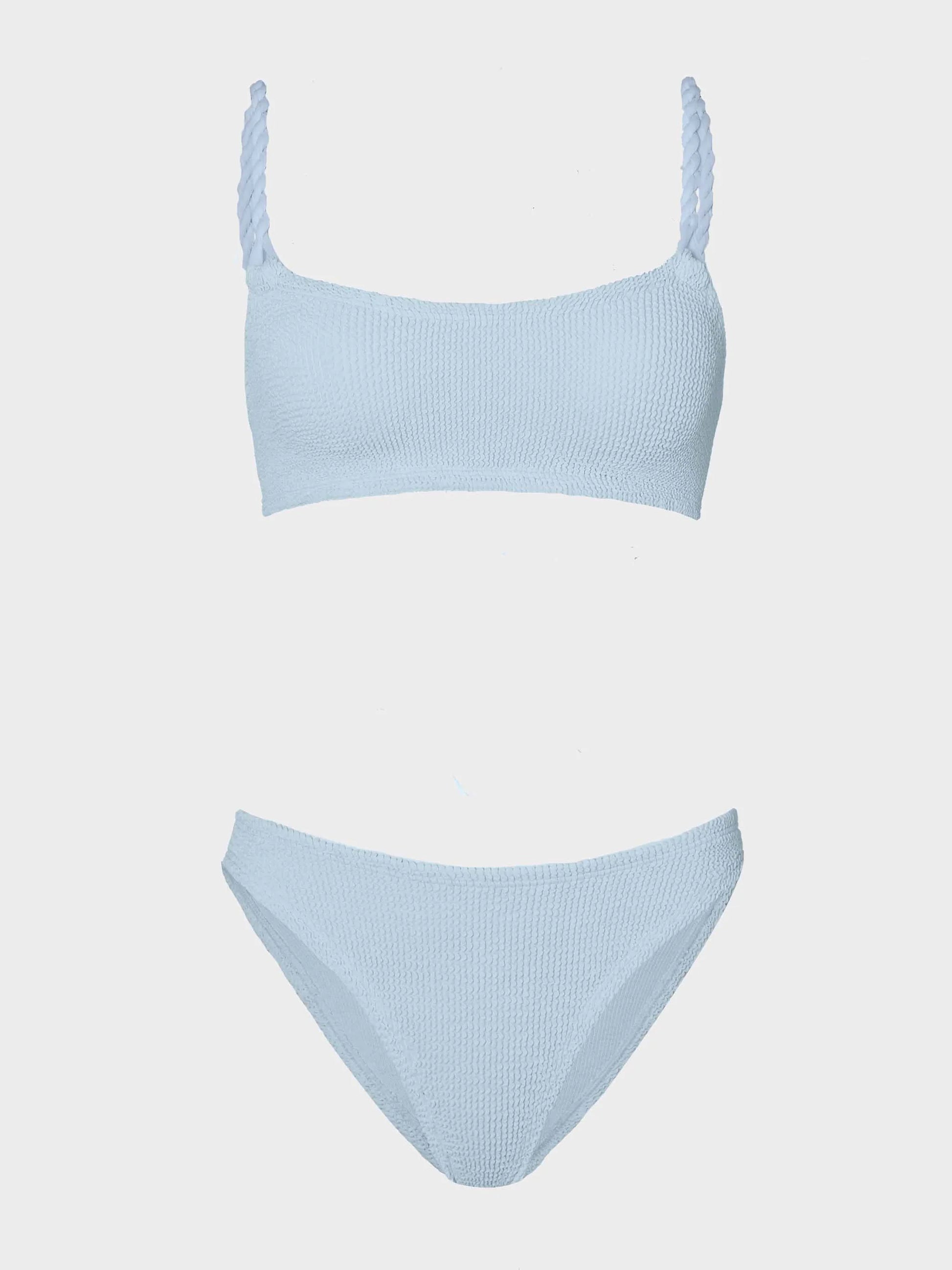 Phoebe Bikini Metallic Ice Blue in blue — alternate view | Belle Mar Swim