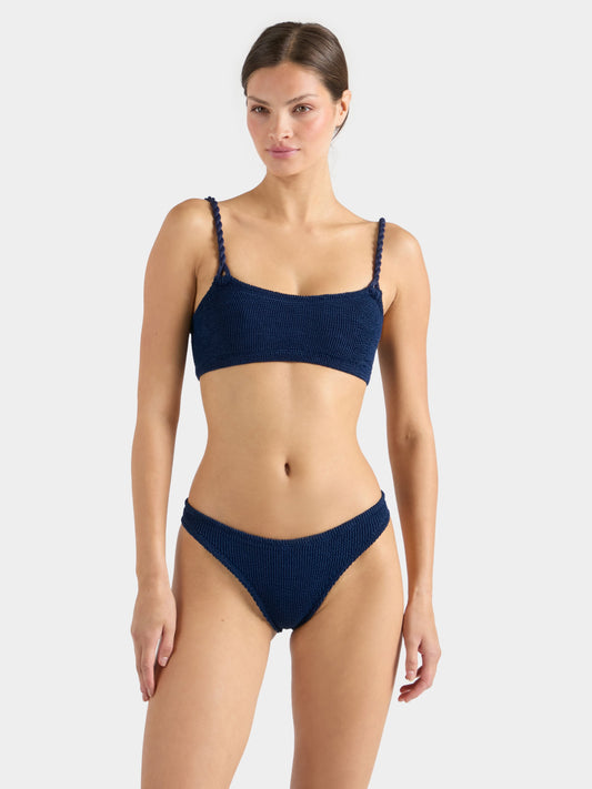 Hunza G Phoebe Bikini in Navy — front crop | Belle Mar Swim