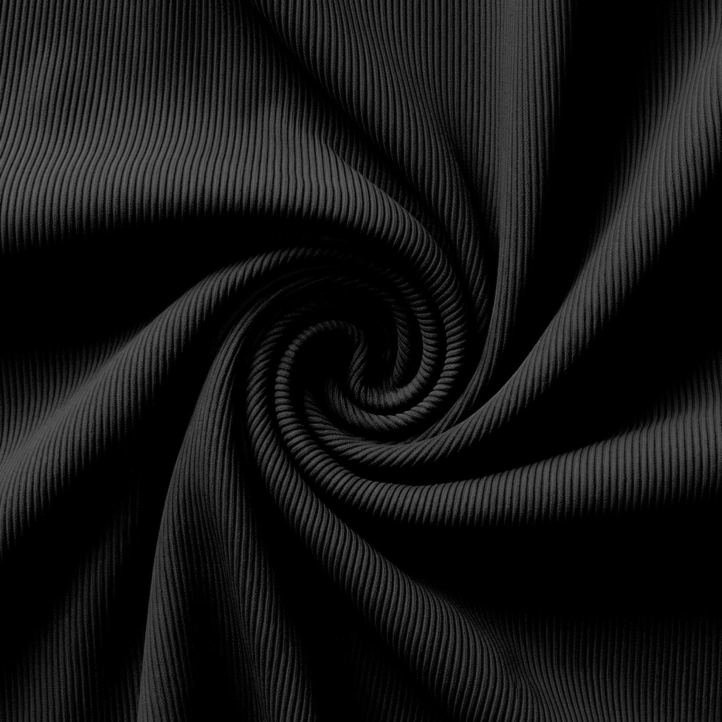 Pitch Black ribbed fabric swatch
