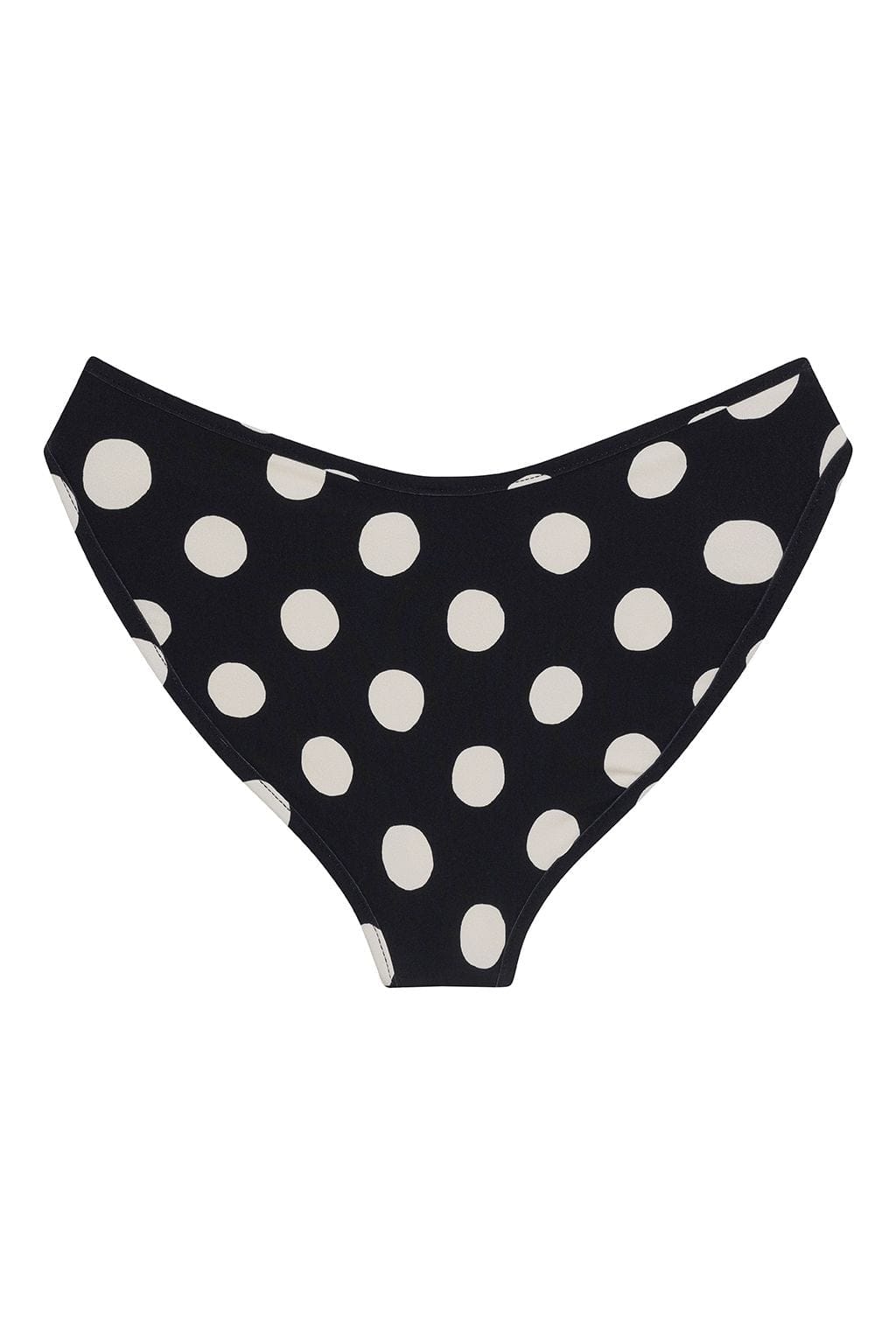 Polka Dot Added Coverage Lulu Bikini Bottom photographed flat, back