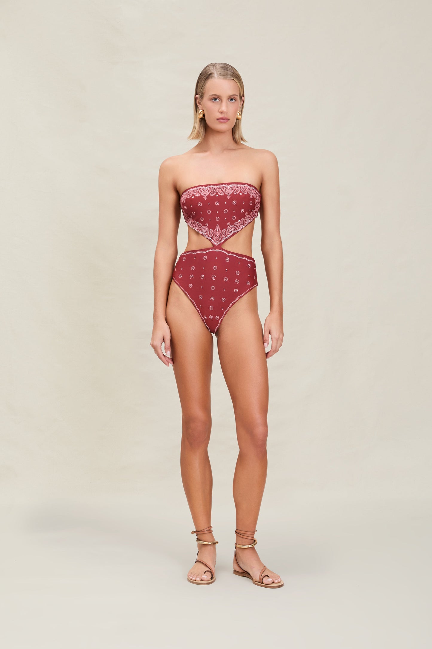 Devon Windsor Rebecca Full-Piece Merlot — front view | Belle Mar Swim