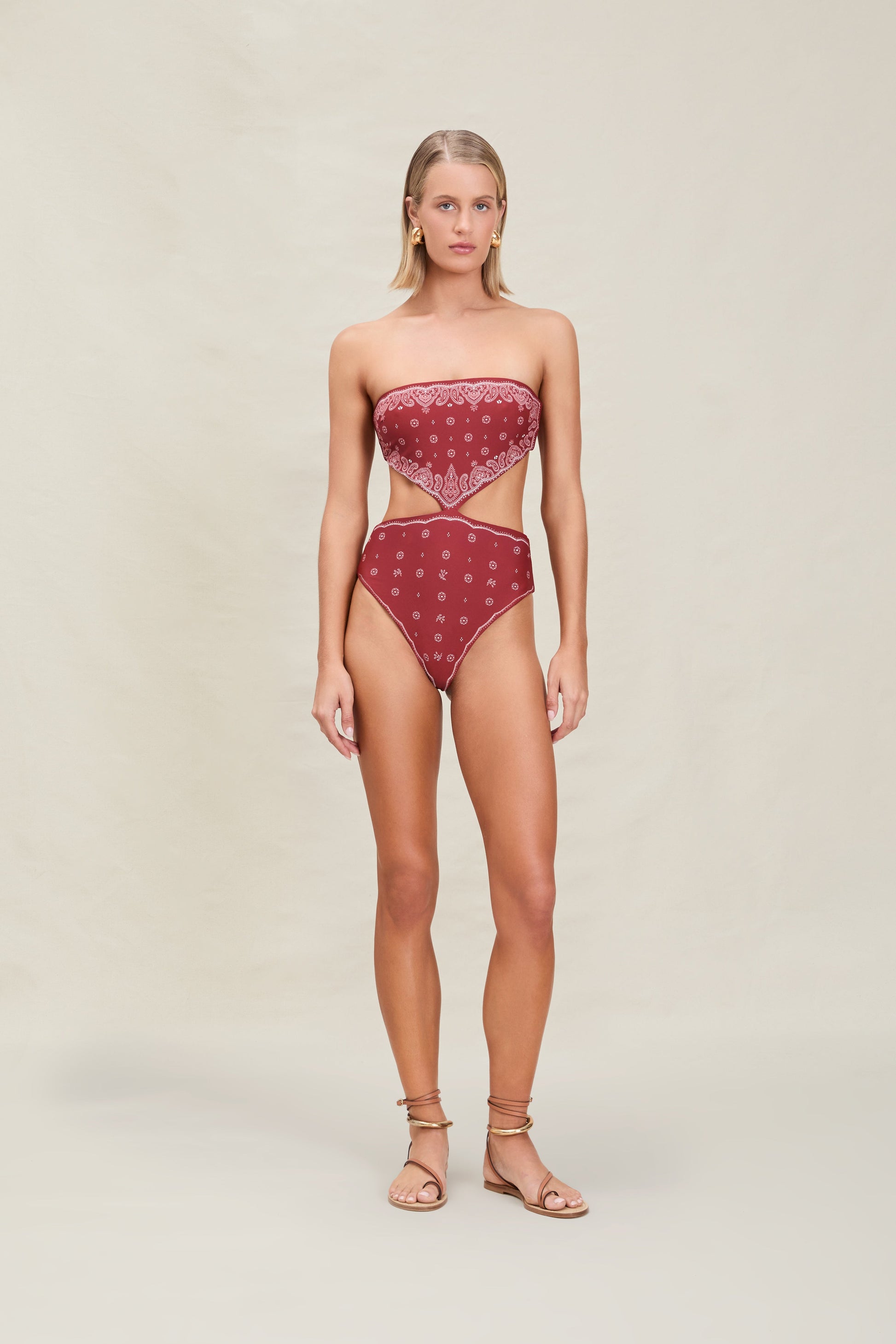 Devon Windsor Rebecca Full-Piece Merlot — front view | Belle Mar Swim