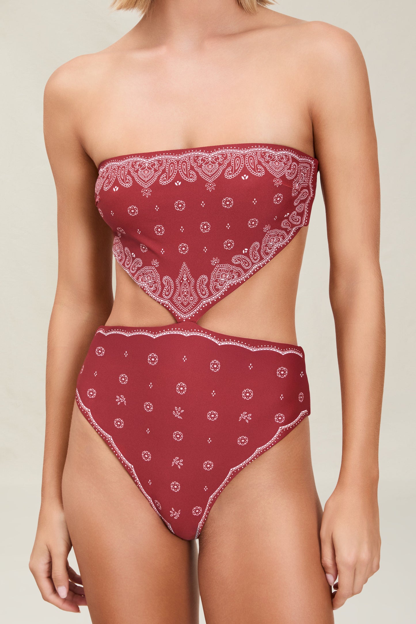 Rebecca Full-Piece Merlot — back view | Belle Mar Swim