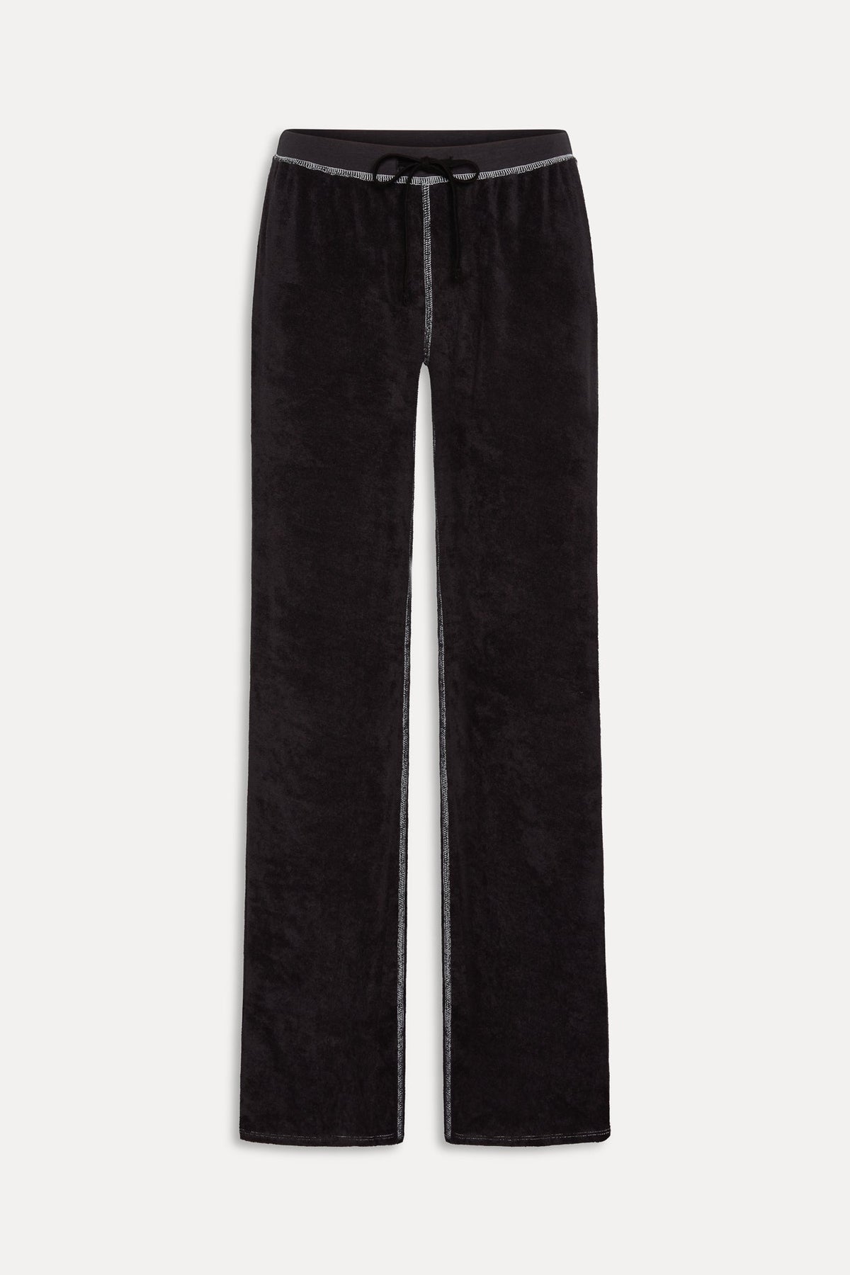 Robertson terry pant in Laurel black, flat lay product shot