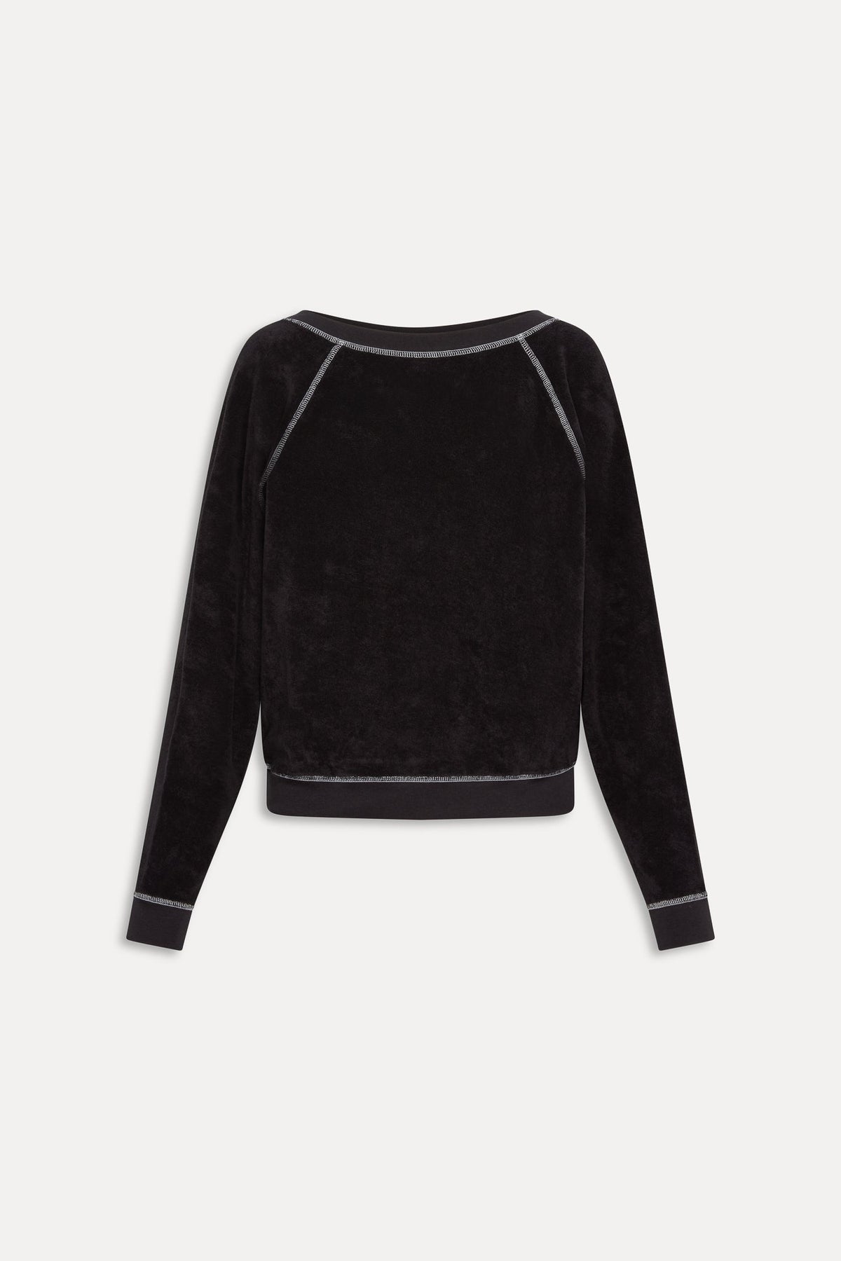 Robertson terry sweatshirt in Laurel black, flat lay product shot