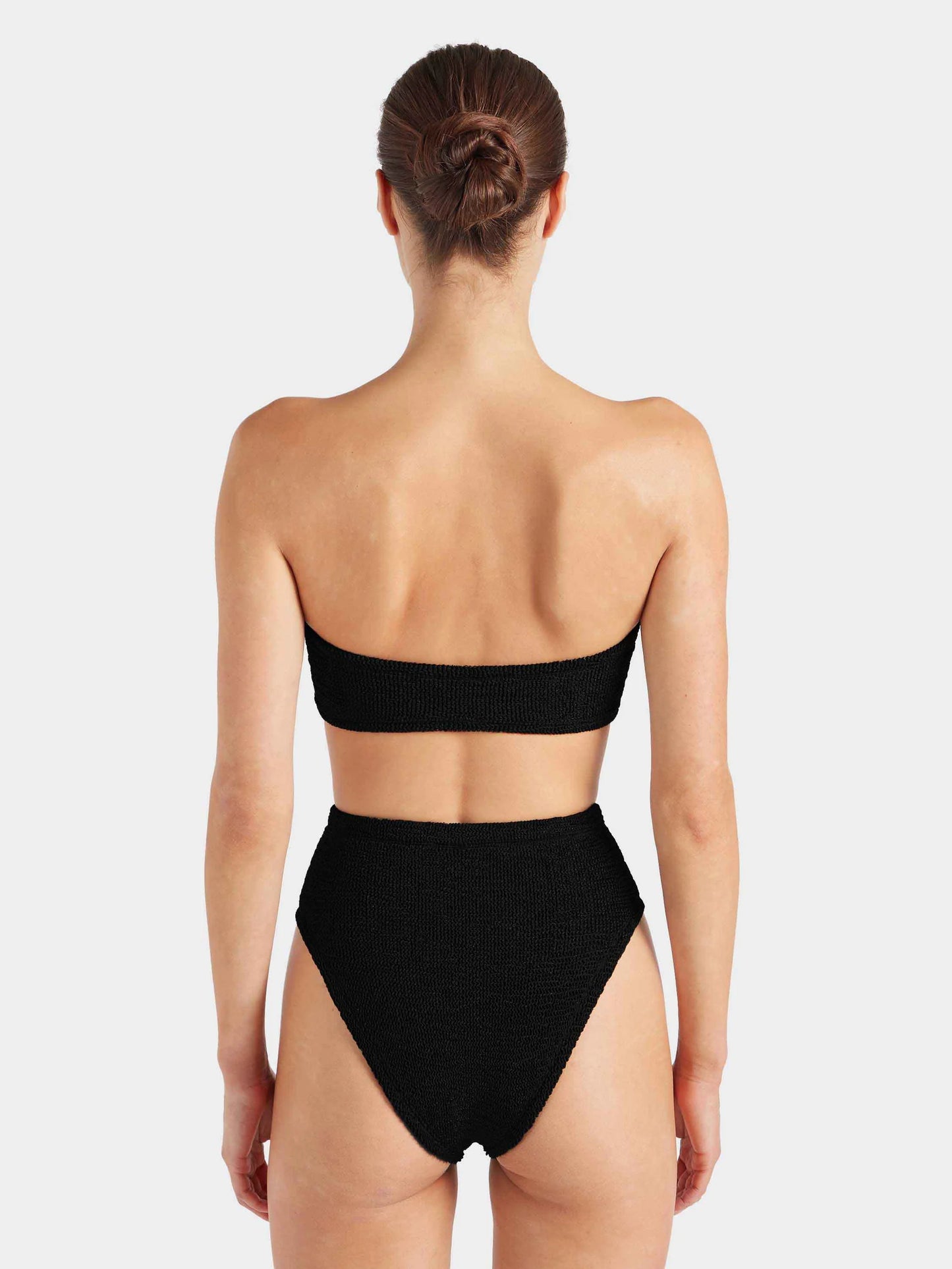 Ruby Bandeau Bikini Black in black — back view | Belle Mar Swim