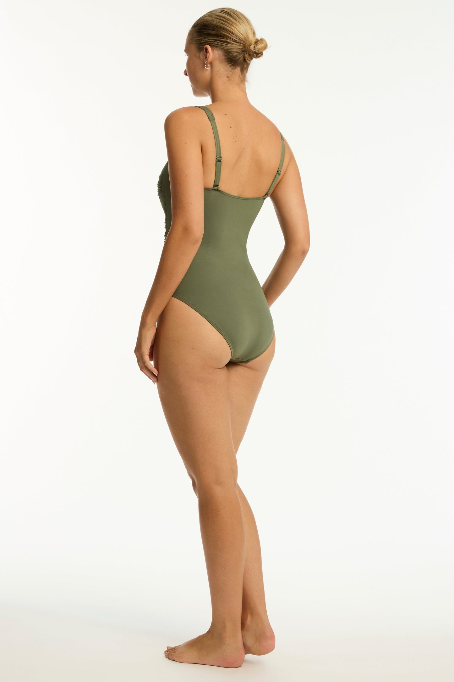Essentials Twist Front Multifit One Piece Khaki