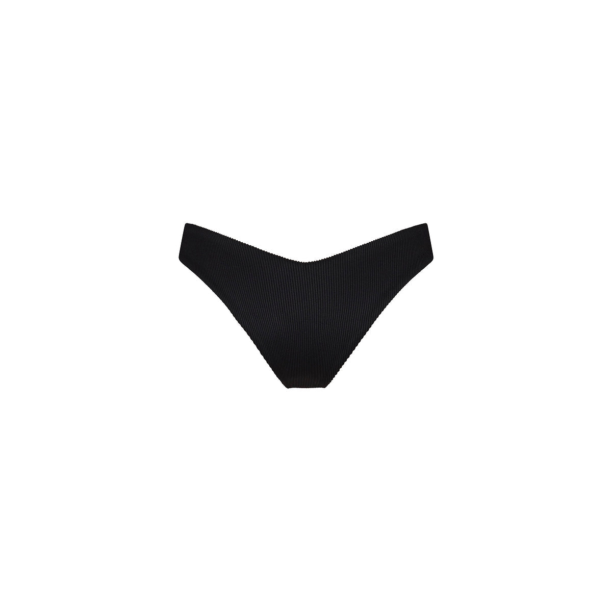 Cheeky V Bikini Bottom - Pitch Black ribbed - back
