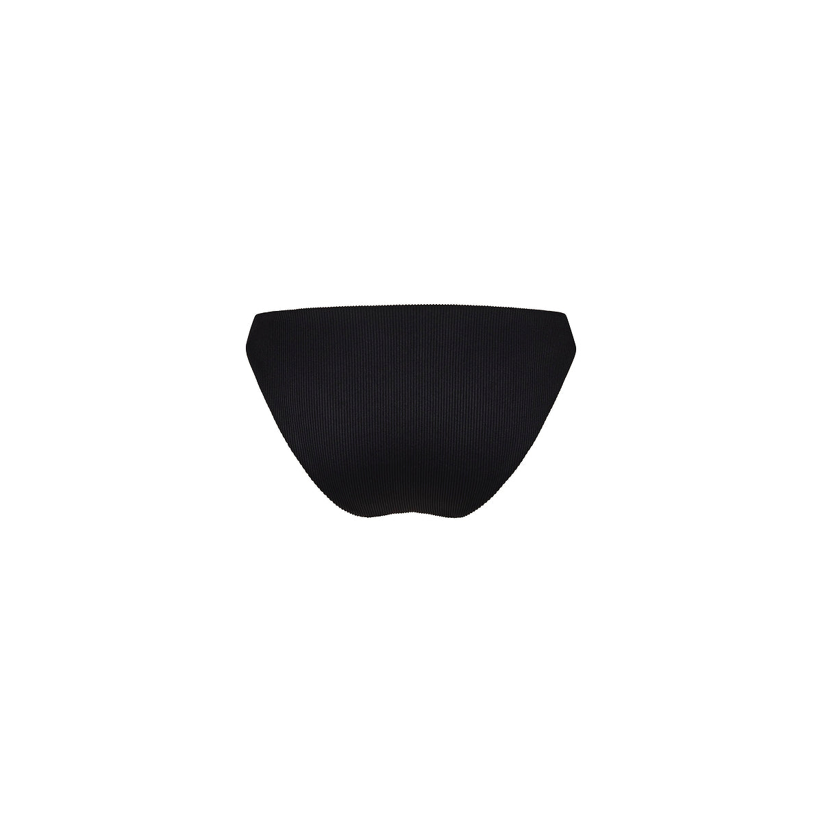 Minimal Full Coverage Bikini Bottom - Pitch Black ribbed - back