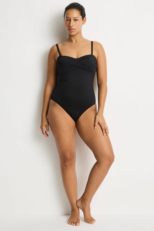 Essentials Twist Bandeau One Piece Black