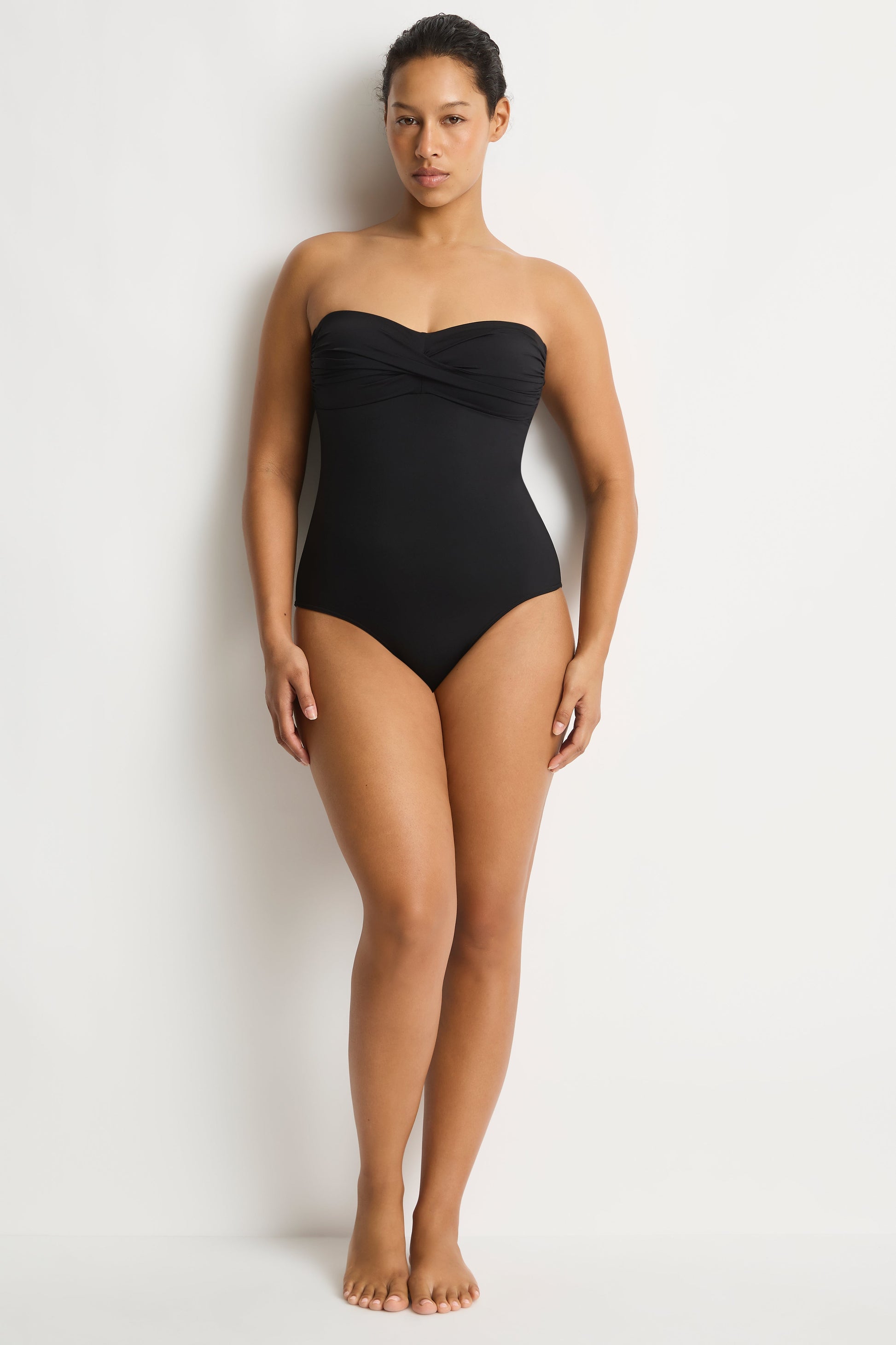 Essentials Twist Bandeau One Piece - Black