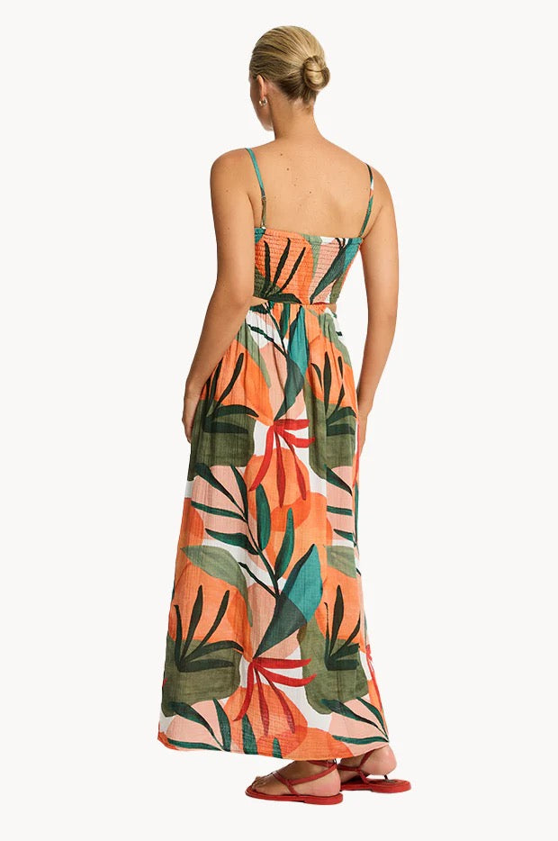 Tropaluxe Cutaway Bandeau Dress — back view | Belle Mar Swim
