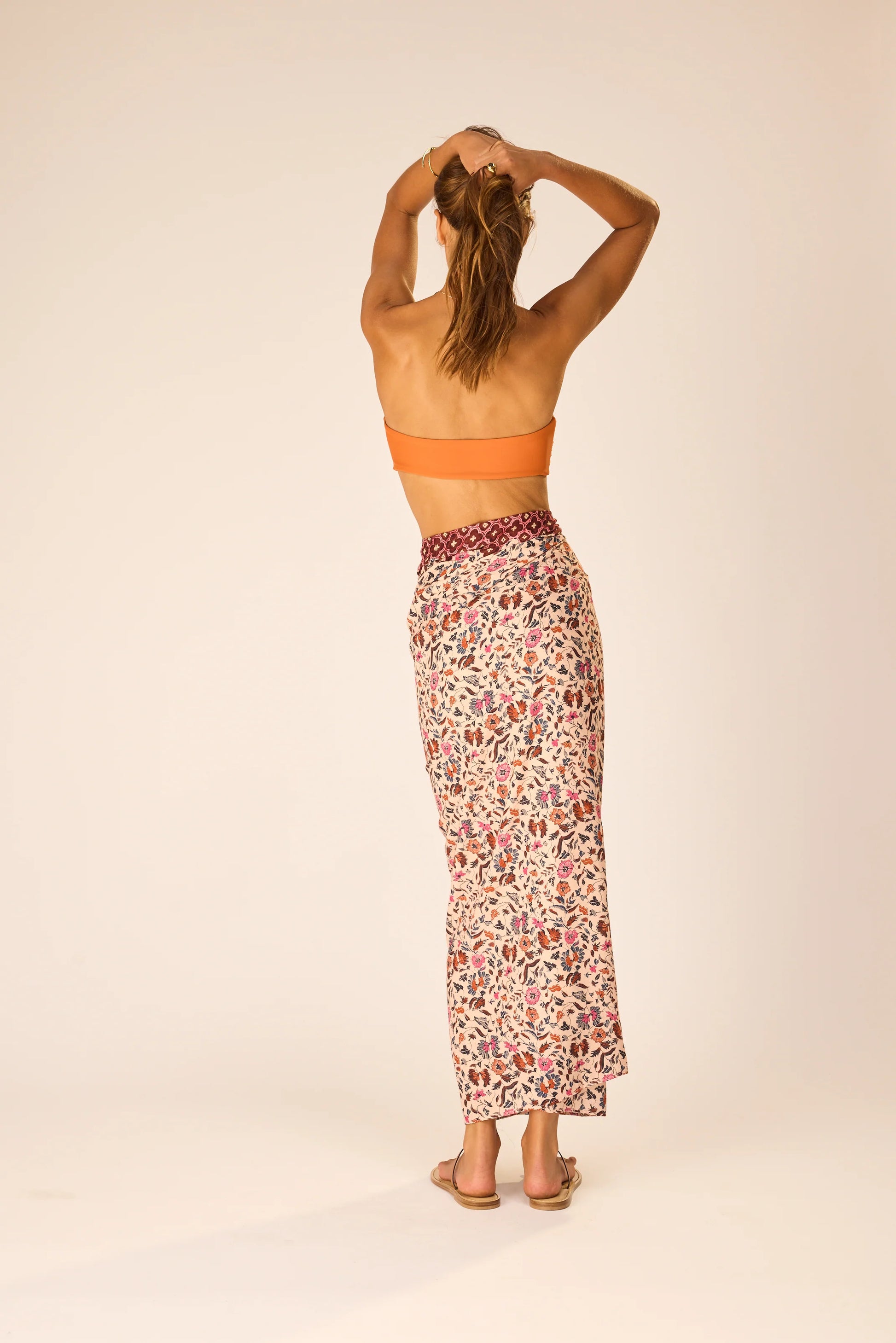 Pareo Wildflower Spice in neutral — styled view | Belle Mar Swim