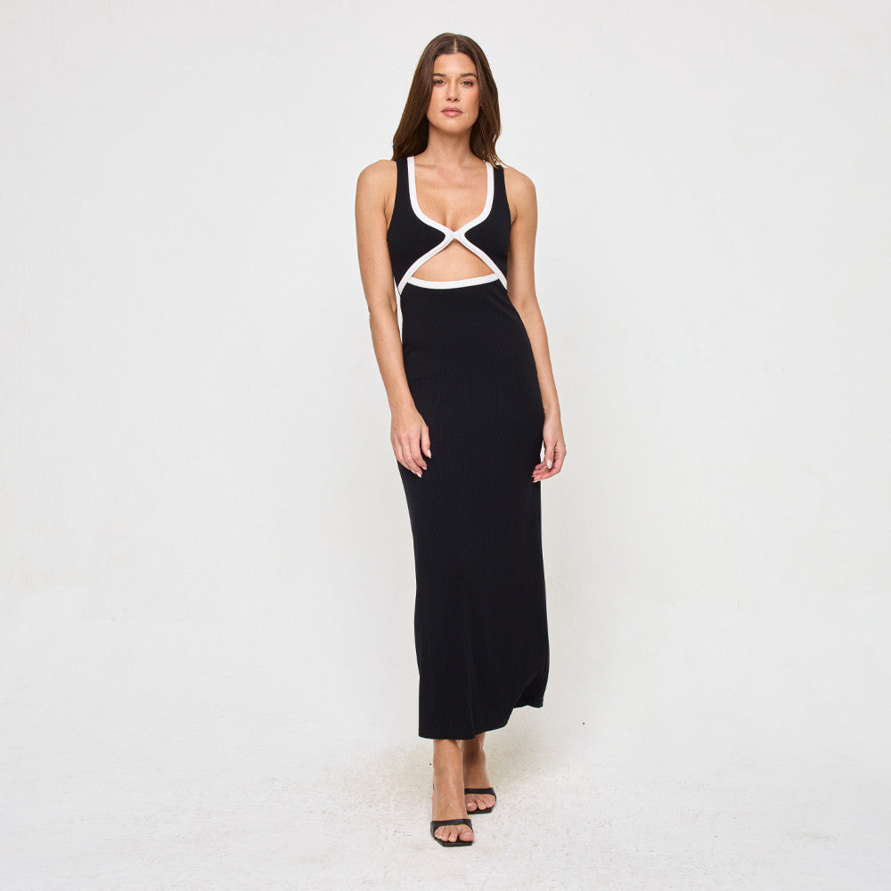 Steph Dress Black/Cream