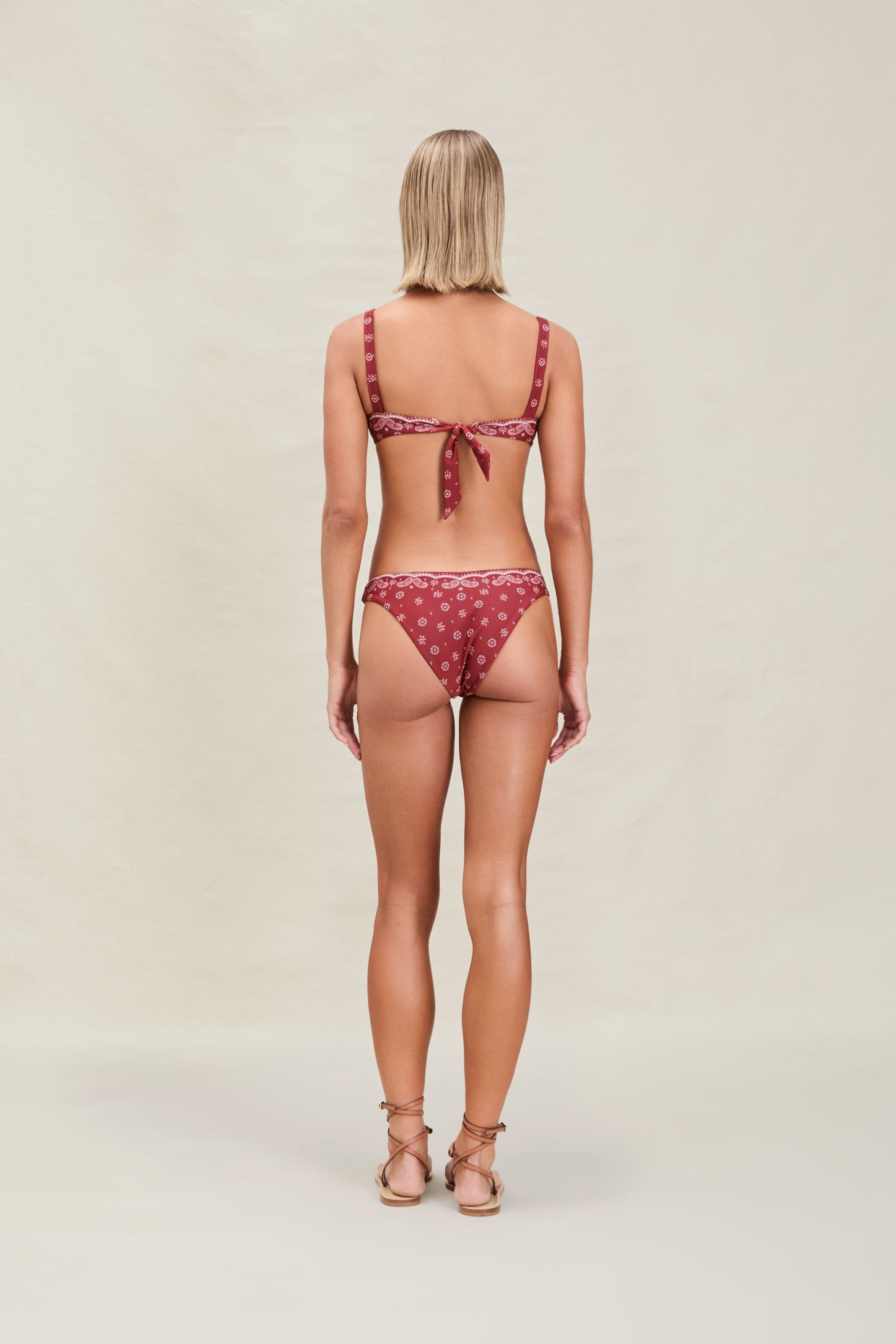 Larissa Bottom Merlot — detail view | Belle Mar Swim