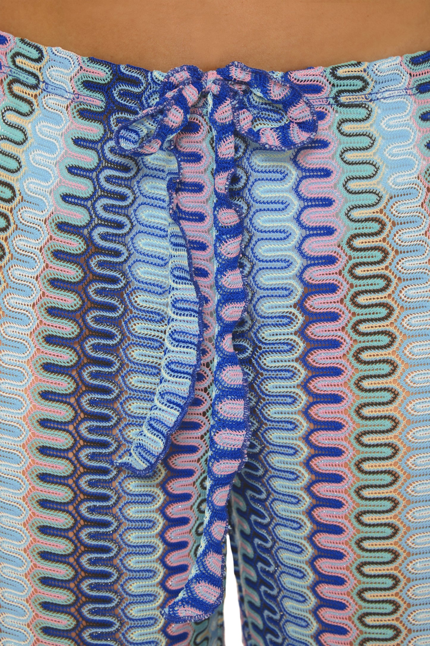 Becca Sundown Knit Pant Lapis Multi — styled view | Belle Mar Swim