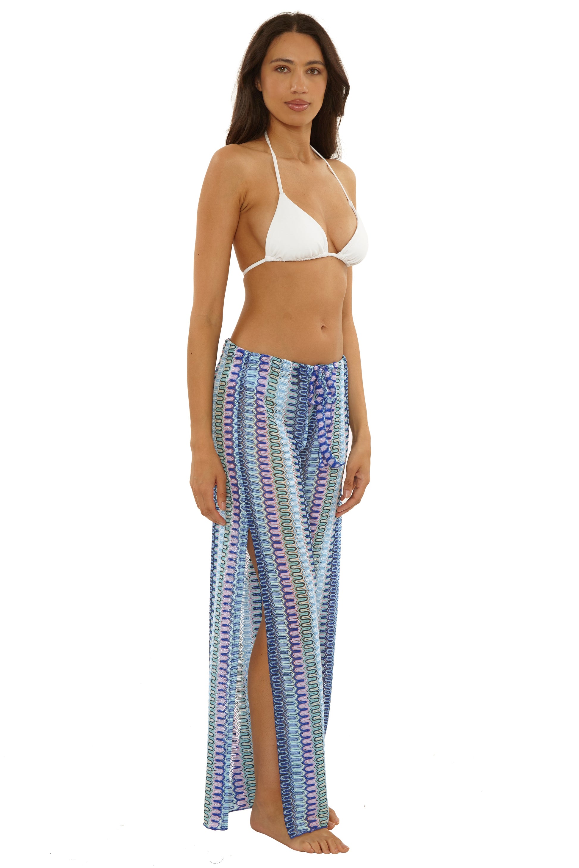 Becca Sundown Knit Pant Lapis Multi — styled view | Belle Mar Swim