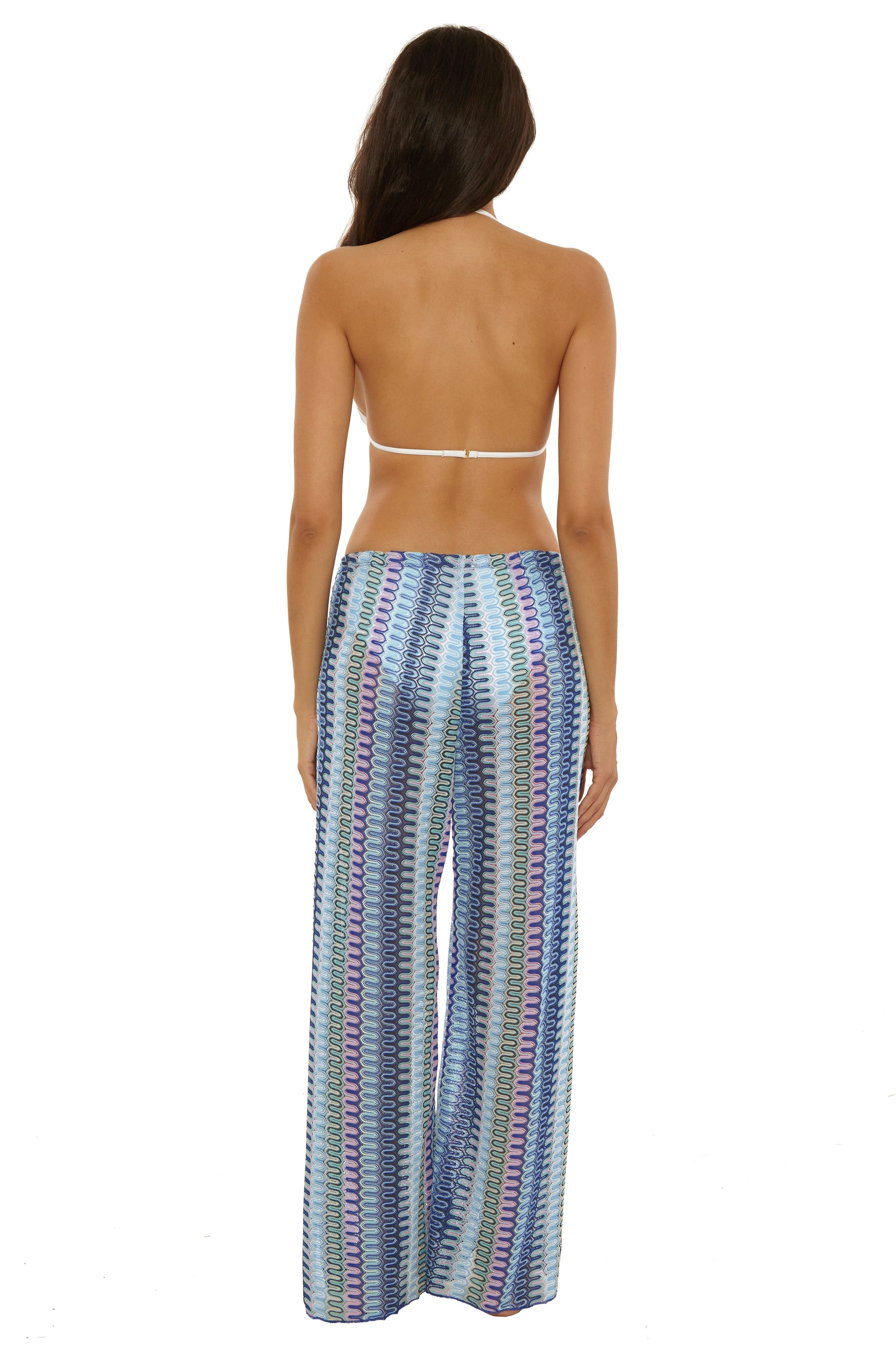 Becca Sundown Knit Pant Lapis Multi — styled view | Belle Mar Swim