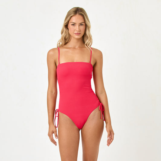 LSpace Elise One Piece Bitsy Pout in red — front view | Belle Mar Swim