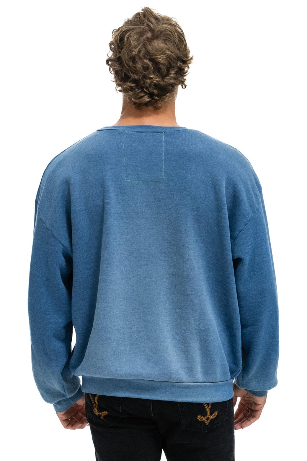 Surfer Wave Patch Crew Sweatshirt Faded Water detail 3