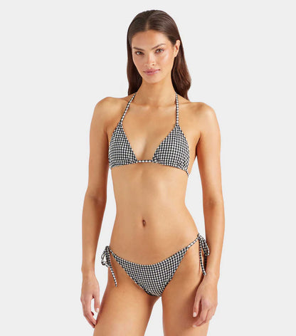 Gingham Seersucker Sabrina Bikini Black Gingham