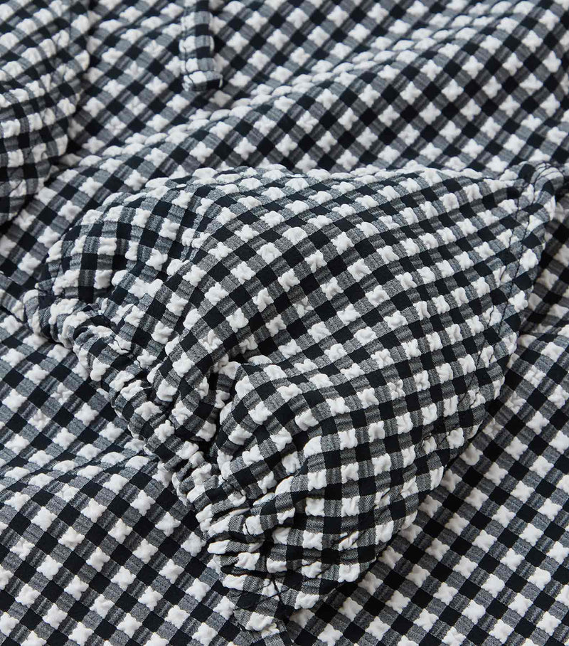 Gingham Seersucker Sabrina Bikini Black Gingham