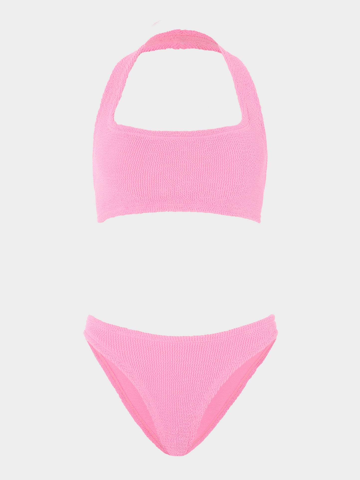 Hunza G Sandy Bikini Bubblegum — front view | Belle Mar Swim