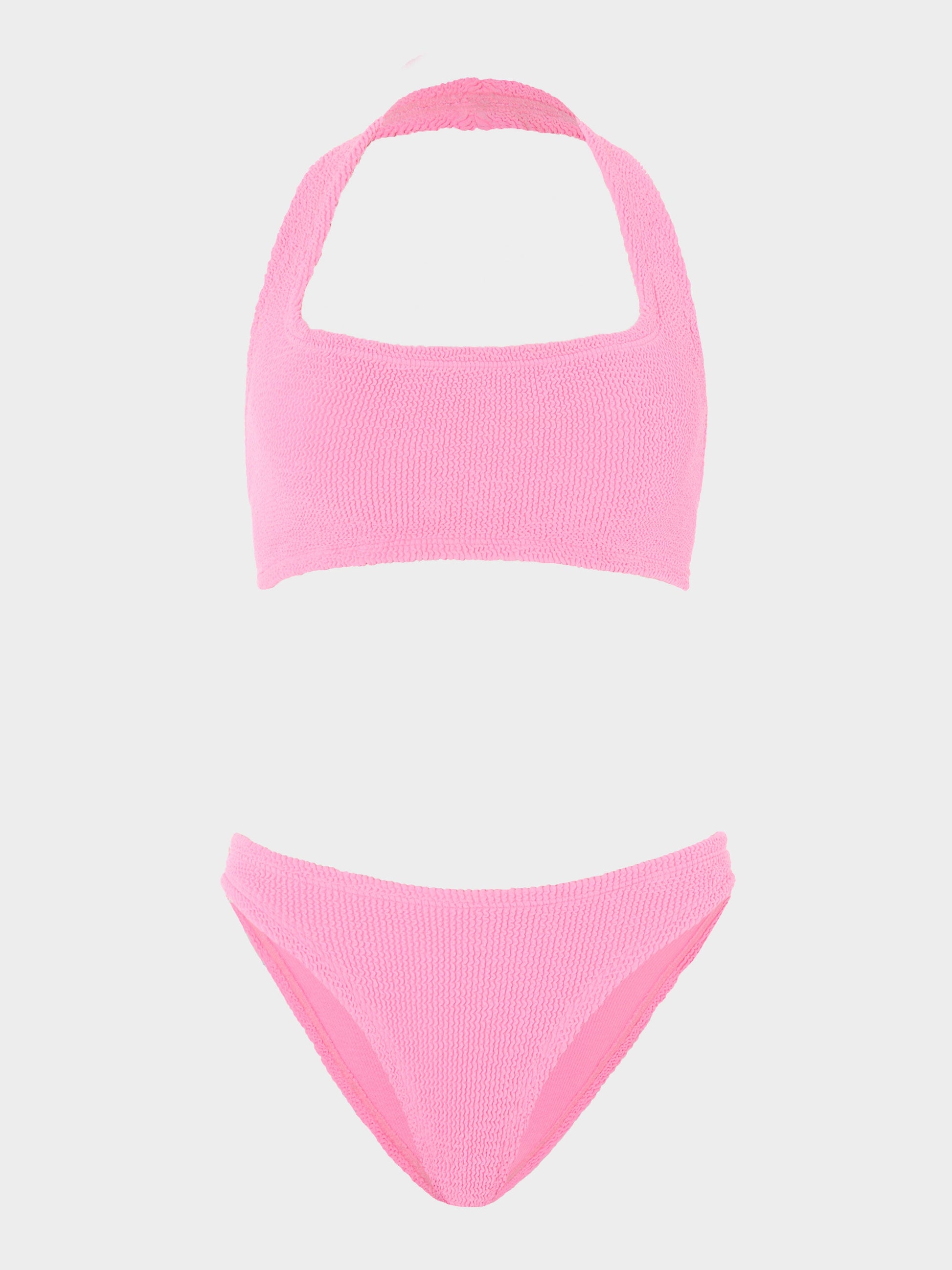 Hunza G Sandy Bikini Bubblegum — front view | Belle Mar Swim