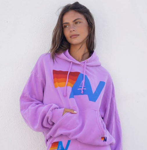 Logo Pullover Relaxed Hoodie Neon Purple