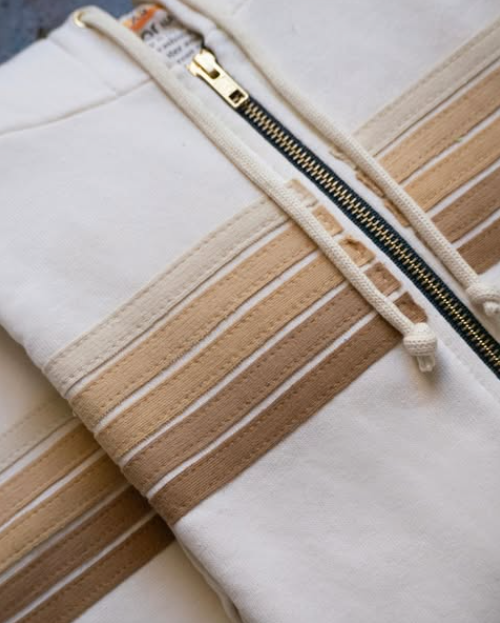 5 Stripe Hoodie Sand/Tan